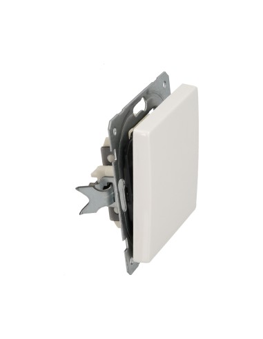 Interruptor Conmutador Cruzado (Mecanismo) Interruptor Pared, Bastidor Metalico, Interruptor Luz, Pulsador. Color Blanco