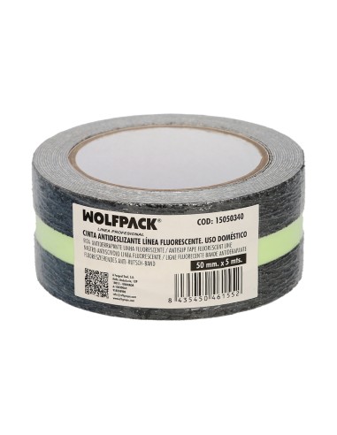Cinta Antideslizante Fluorescente 50 mm x 5 metros. Uso Doméstico.