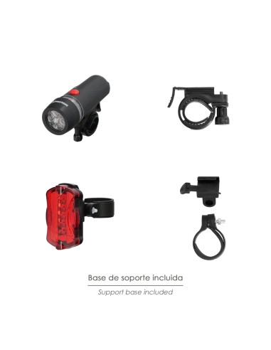 Kit Luces Led Delantera y Trasera Para Bicicleta / Patinete. Funcionamiento a Pilas.