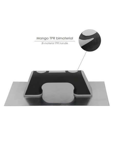 Llana Profesional Acero Inoxidable Mango Polipropileno Acabado Liso 300x150mm.