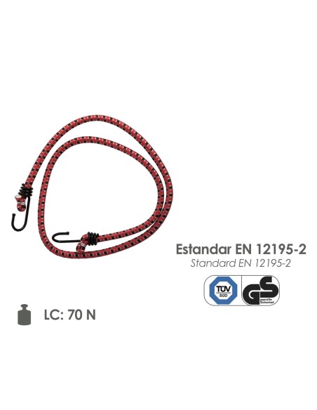 Pulpo De Goma Con Ganchos 1,5 Metros 2 Unidades