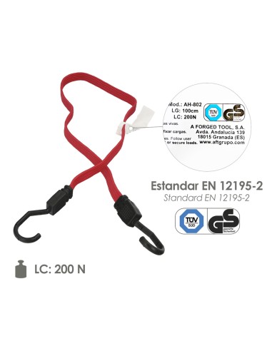 Pulpo De Goma Plano Reforzado 1,0 Metro (2 Unidades) 100% Latex, Capacidad Amarre 200 Newtons Gomas Elasticas, Cuerda Elastica,
