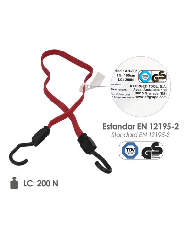 Pulpo De Goma Plano Reforzado 1,5 metro (2 unidades) 100% Latex, Capacidad Amarre 200 Newtons Gomas Elasticas, Cuerda Elastica,