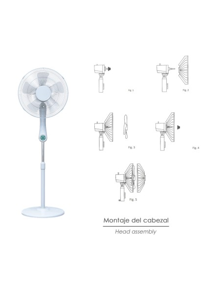 Ventilador Suelo Silencioso Con Mando. Ø 43 cm. Altura 140cm. 55 watt. 55 watt. Ventilador programable. Ventilador oscilante.
