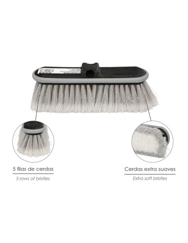 Cepillo Lavacoches Grande Extra Suave 28x9,5 cm. Protector De Goma. Limpieza De Coches, Camiones, Motos, Furgonetas