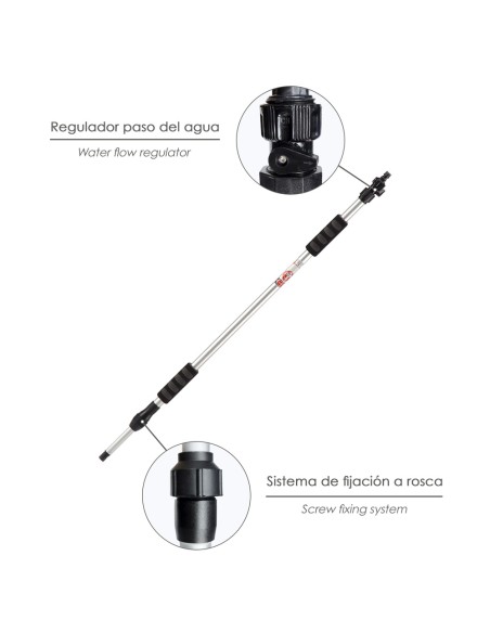 Mango Metalico Aluminio Para Cepillo Lavacoches. Medida de 100 a 150 cm .