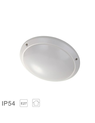 Lampara Plafon Interiores / Exteriores IP45 Portalamparas E27 Ø 27 x 9,5 cm.