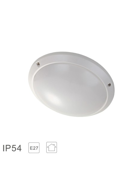 Lampara Plafon Interiores / Exteriores IP45 Portalamparas E27 Ø 27 x 9,5 cm.