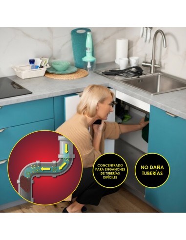 Desatascador Granular Profesional 1 Kg. Desatascador De Tuberías, Eliminador De Atascos, Limpiador De Tuberías