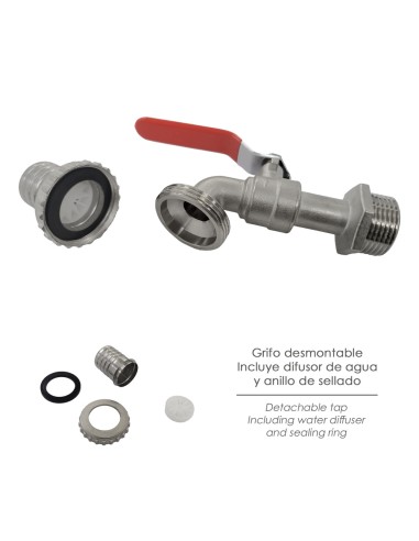 Grifo Jardín Esfera 1". Grifo Exterior Para Sistemas de Agua.