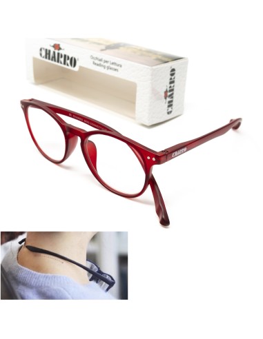 Gafas Lectura Connecticut Color Rojo Aumento +3,5 Patillas Para Colgar Del Cuello , Gafas De Vista, Gafas De Aumento