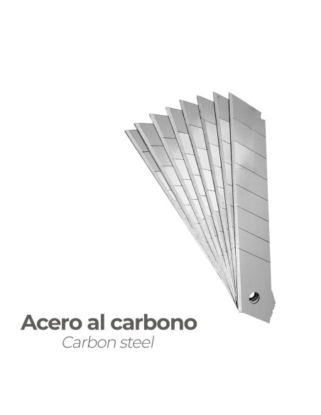 Hoja Cutter 25 mm. (Estuche 10 Piezas) Acero Sk5