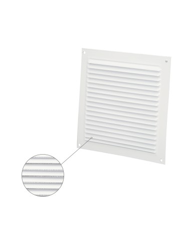 Rejilla Ventilación Aluminio Con Mosquitera Atornillable 175 x 175 mm. Color Blanco