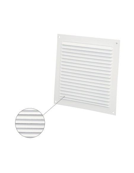Rejilla Ventilación Aluminio Con Mosquitera Atornillable 175 x 175 mm. Color Blanco