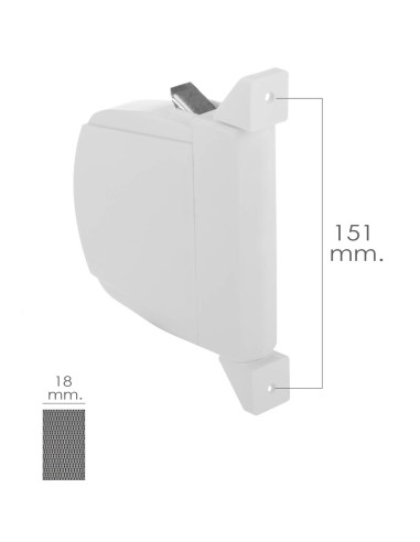 Recogedor Persiana Abatible Sobreponer Ancho Cinta: 18 mm. Longitud: 6 metros.