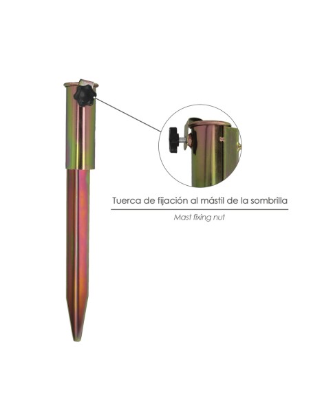 Pincho Acero Sombrilla Playa 48cm