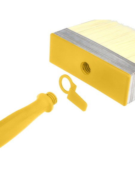 Brocha Profesional Techos 70x30 mm. Cerda Blanca. Mango Ergonomico, Con Gancho. Brocha Pintura, Brocha Pintor Profesional