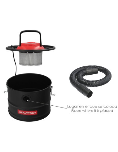 Tubo Con Lanza Para Aspirador De Cenizas Aspirador Cenizas Wolfpack 1200 Watt. 15 Litros (Codigo 07010550)