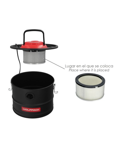Filtro Para Aspirador De Cenizas Aspirador Cenizas Wolfpack 1200 Watt. 15 Litros (Codigo 07010550)