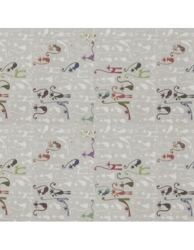 Mantel Hule Rollo Modelo Cats Impermeable Antimanchas PVC 140 cm. x 25 metros. Rollo Recortable. Interior y Exterior