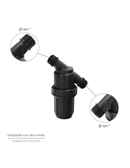 Filtro Con Malla Interior 1" Para Sistema De Goteo (Malla 100 Mesh) Riego Por Goteo, Microaspersión, Riego Por Nebulizacion