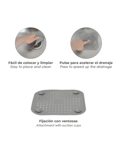 Protector Desagüe Silicona Cocina Baño 145 x 145 mm.