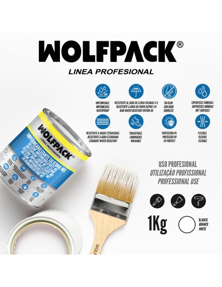 Impermeabilizante Silicona Ms Polymer Blanco 1 Kg. Silicona Liquida, Revestimiento Acrilico, Impermeabilizante, Pintura Acrilica