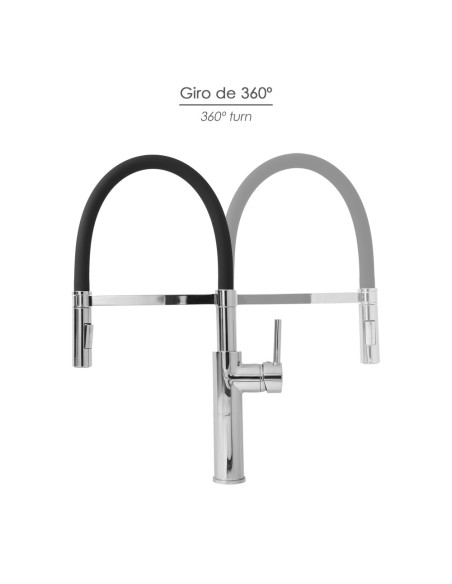 Monomando Fregadero Flexible Con Soporte Grifo Flexible Chorro Aireado, Chorro Rociado. Grifo Cocina, Grifo Alto,Grifo Fregadero
