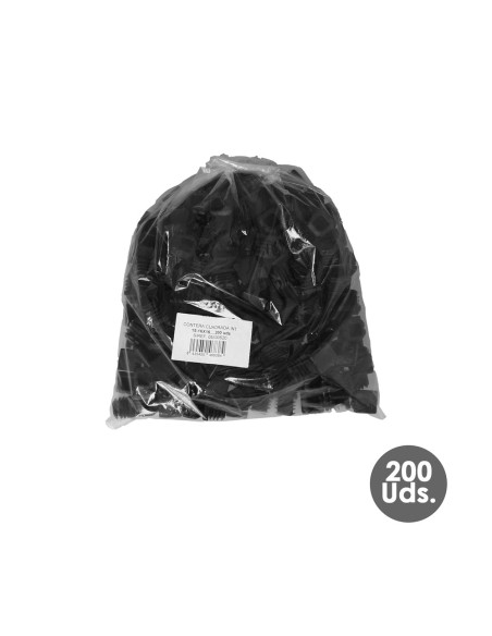 Contera Interior Plastico Cuadrada 16x16 mm. Color Negro. Bolsa 200 Unidades. Contera Mesa, Silla, Muebles, Estanteria