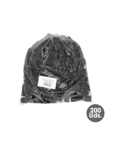 Contera Interior Plastico Cuadrada 25x25 mm. Color Negro. Bolsa 200 Unidades. Contera Mesa, Silla, Muebles, Estanteria