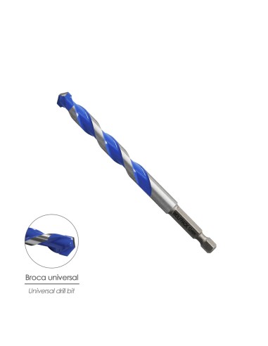 Broca Universal Hexagonal Ø 12,0 mm. (Blister 1 pieza)