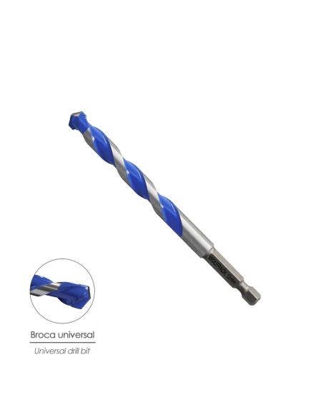 Broca Universal Hexagonal Ø 12,0 mm. (Blister 1 pieza)