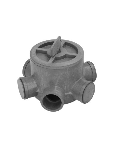 Bote Sifónico PVC Tuberias Ø 110 mm. Salidas Ø 50 y 40 mm. Altura 105 mm.