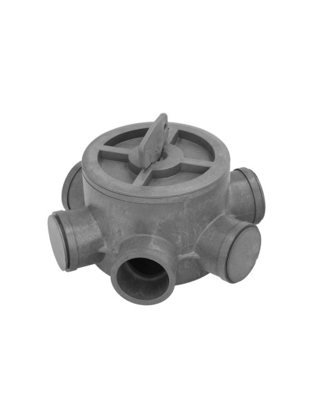 Bote Sifónico PVC Tuberias Ø 110 mm. Salidas Ø 50 y 40 mm. Altura 90 mm.