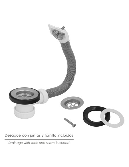 Valvula Fregadero Ø70 mm. 1 1/2" Con Rebosadero