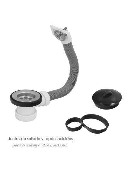 Valvula Fregadero Ø70 mm. 1 1/2" Con Rebosadero