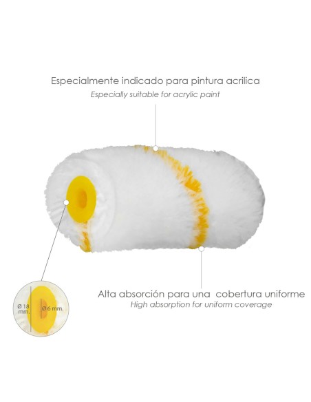 Rodillo Recambio Para Esmalte Acrilico 50 mm. Set 10 Rodillos. Rodillo poliamida, Rodillo Pintura Acrilica