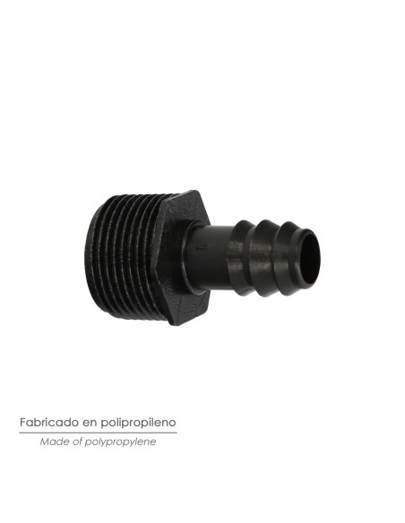Union Rosca Macho 3/4" A Toma Para Tuberias Goteo Ø 16 mm. (Bolsa 100 uds) Riego Por Goteo, Microaspersión, Riego Nebulizacion