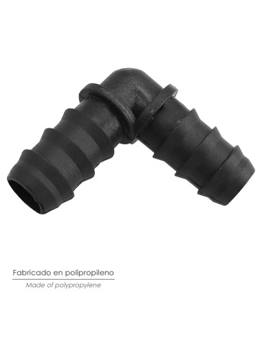 Codo Simple Para Tuberias Goteo Ø 16 mm. (Bolsa 100 Piezas) Riego Por Goteo, Microaspersión, Riego Por Nebulizacion