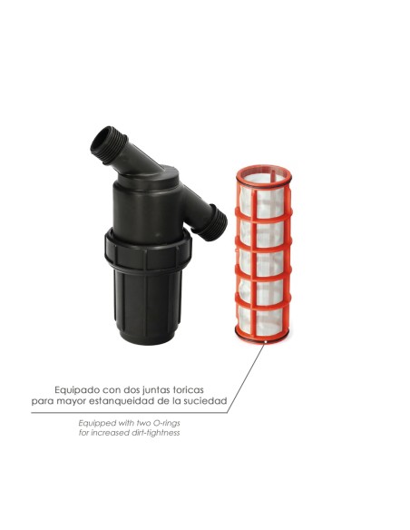 Filtro Con Malla Interior 1" Para Sistema De Goteo (Malla 100 Mesh) Riego Por Goteo, Microaspersión, Riego Por Nebulizacion