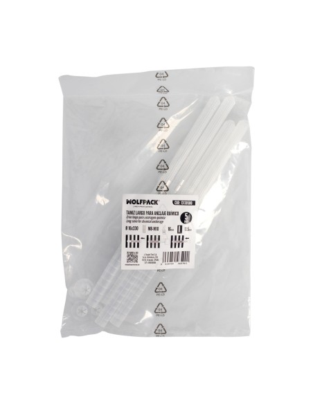 Tamiz Taco Quimico Largo Para Anclajes Quimicos Ø 16x330 mm. Seccionable (Bolsa 5 unidades)