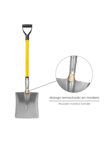 Pala Nieve Aluminio Mango Fibra De Vidrio Con Anilla