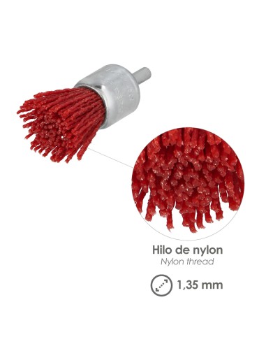 Cepillo Nylon Brocha Ø 25 mm. Cepillo De Lijado Nailon. Cepillo Para Taladro De Nailon, Cepillo De Alambre Abrasivo De Nailon