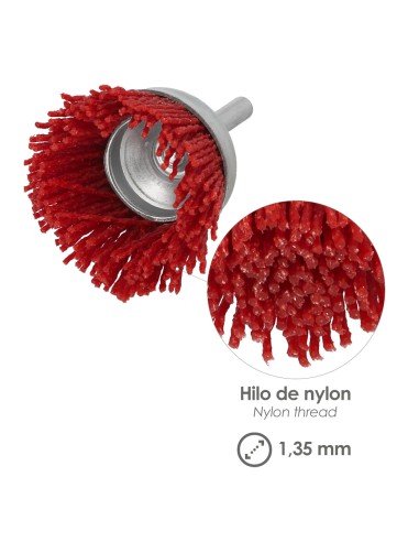 Cepillo Nylon Taza Ø 50 mm. 1/4". Cepillo De Lijado Nailon. Cepillo Para Taladro De Nailon, Cepillo De Alambre Abrasivo De Nylon