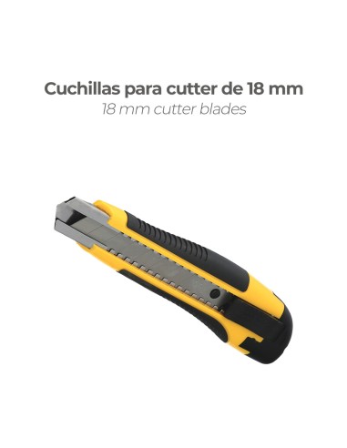 Hoja Cutter 18 mm. (Estuche 10 Piezas) Acero al Carbono.