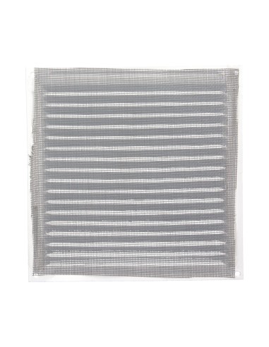 Rejilla Ventilación Aluminio Con Mosquitera Atornillable 200 x 200 mm. Color Blanco