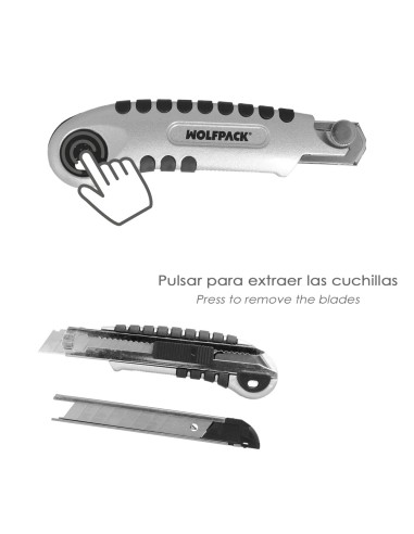 Cutter Aluminio Profesional 18mm Con 5 Hojas Acero Sk5