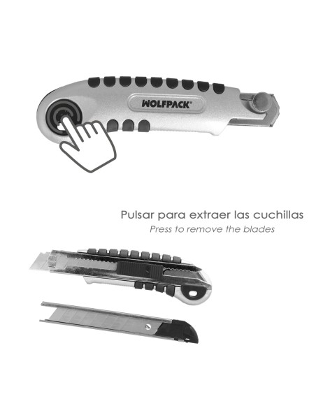 Cutter Aluminio Profesional 18mm Con 5 Hojas Acero Sk5