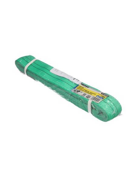 Eslinga Plana Doble Banda 2.000 Kg. Factor Seguridad 7:1, Longitud: 5 Metros Ancho 6 cm. 100% Poliester. Color Verde