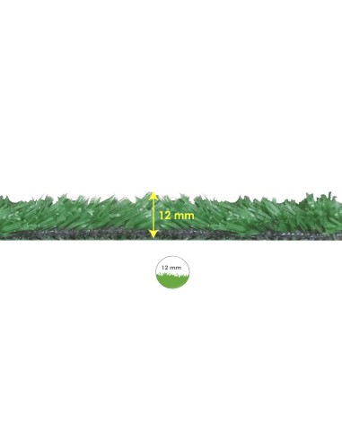 Cesped Artificial 12 mm. Rollo 1x25 metros. Césped Moqueta Para Interior y Exterior. Jardín, Terraza, Balcón. Uso Domestico